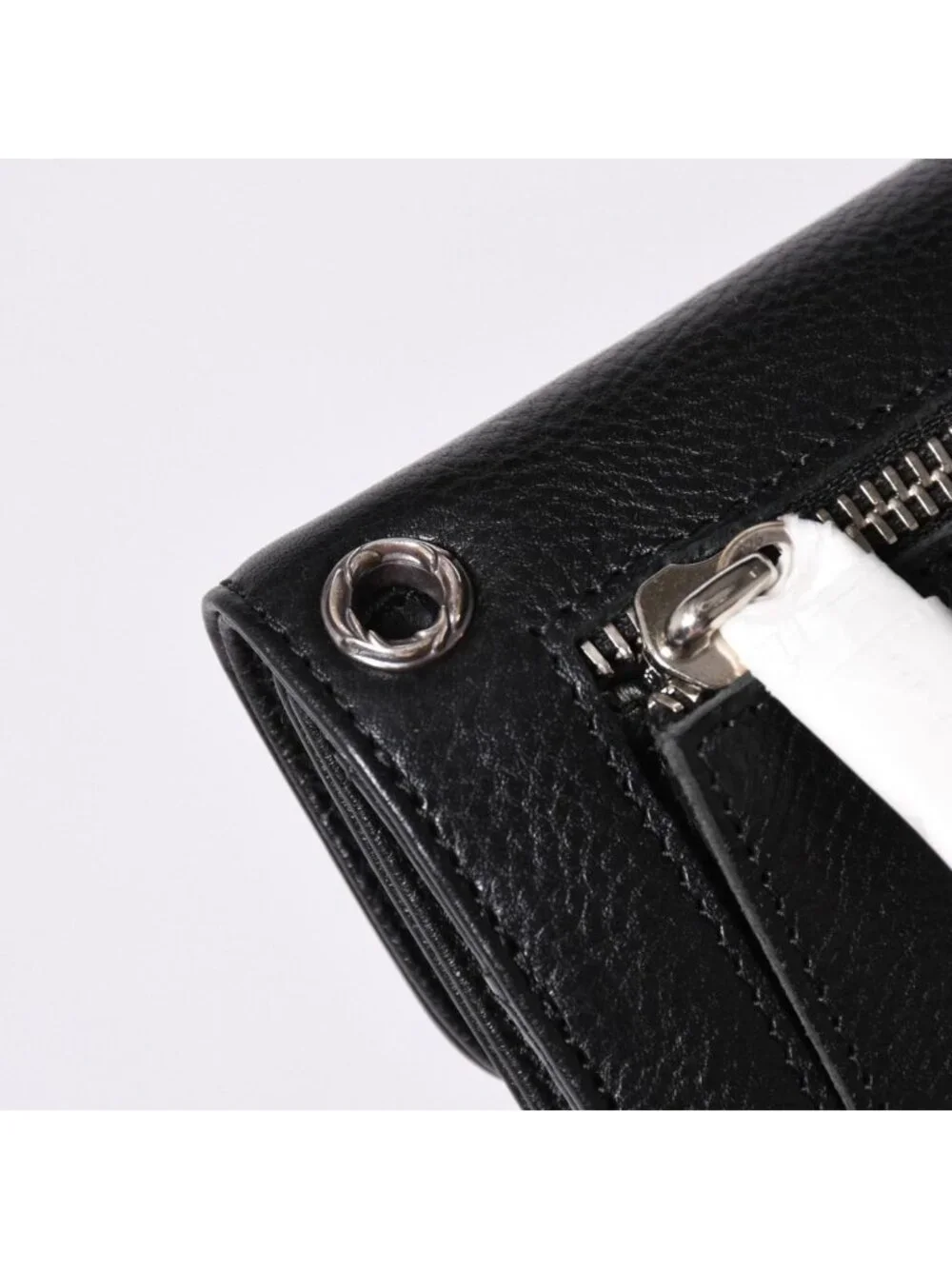 Chrome Hearts Wave Btn Novelty Blanc Wallet Cross Button Black